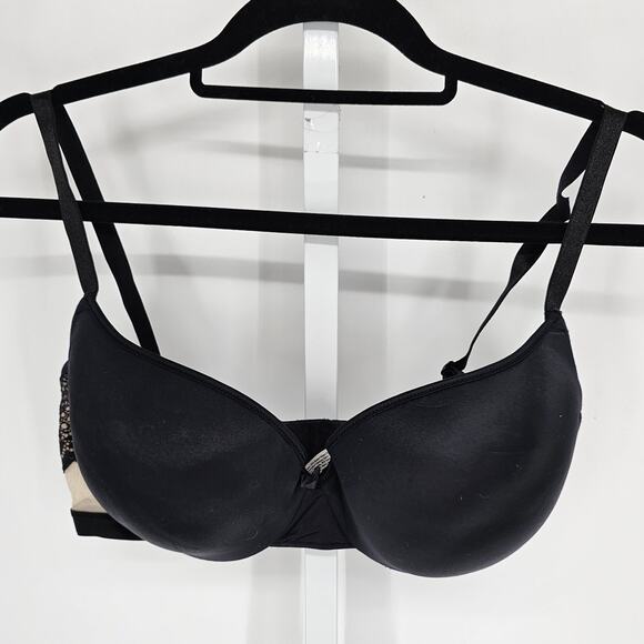 Maidenform Womens Sz 38D Classic T Shirt Bra Lightly Lined Solid Black SN6660 - Picture 1 of 4